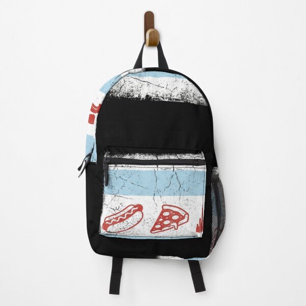 Item preview, Distressed Chicago Flag Foodie Skyline designed and sold by snowry.