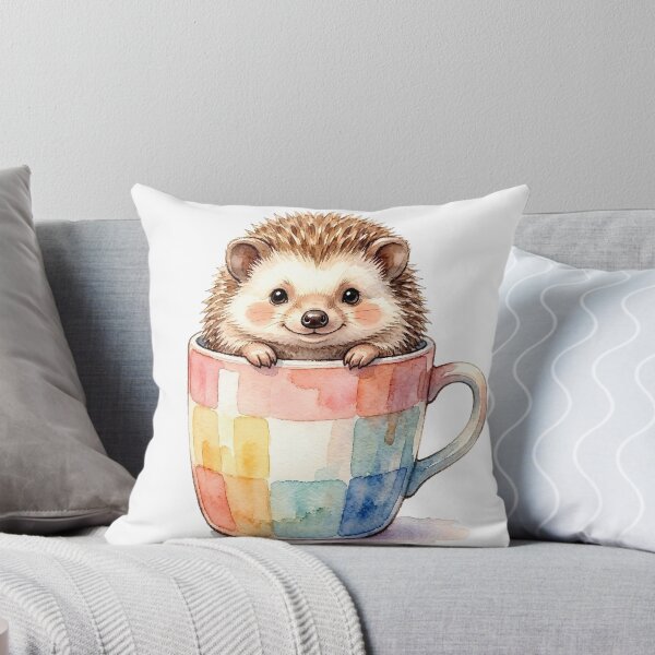 Item preview, Tiny Cute Hedgehog in Colorful Mug Watercolor  designed and sold by danzys.