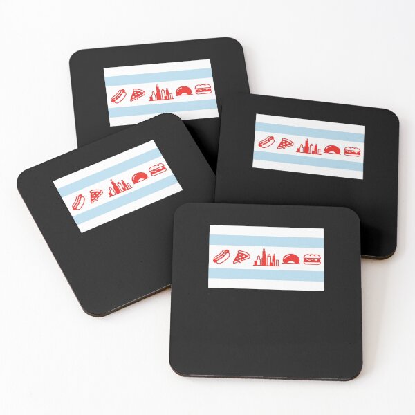 Item preview, Chicago Flag Food Icons Skyline Bean City designed and sold by snowry.