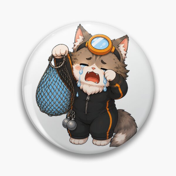 Item preview, KOREA HAENAM - Cute Chibi Maine Coon Cat Crying Empty Net Sticker designed and sold by KOREA-HAENAM.