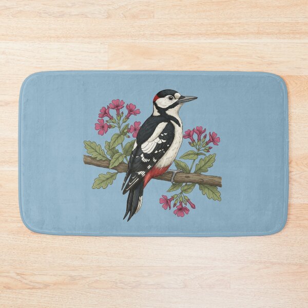 Item preview, Great Spotted Woodpecker Botanical Illustration designed and sold by BirdsnStuff.