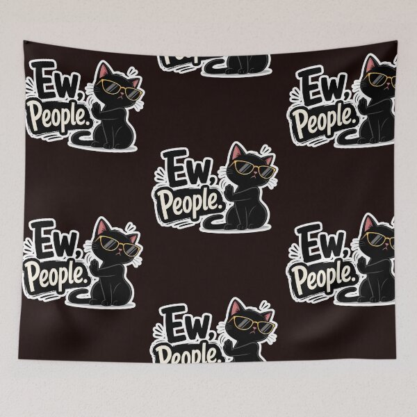 Item preview, Sassy Black Cat Saying Ew People Funny Cat Lover designed and sold by Sitred123.