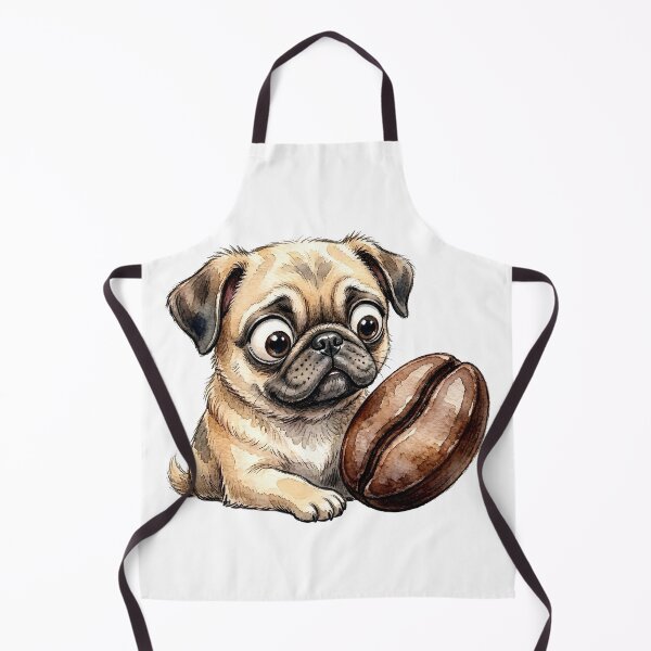 Item preview, Funny Cute Pug Dog with Coffee Bean Watercolor designed and sold by danzys.