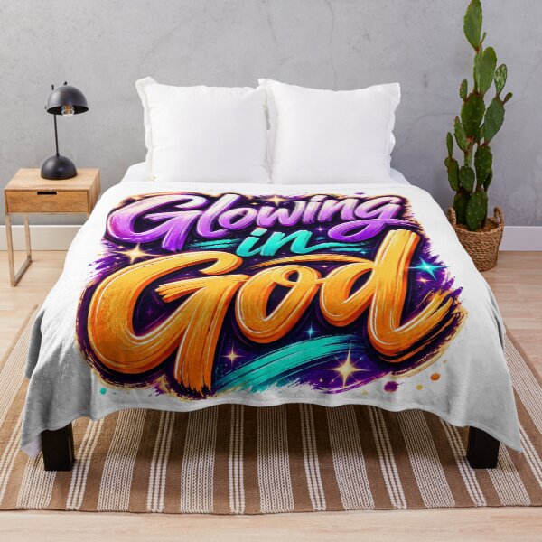 Aperçu de l'œuvre Rayonnant de Dieu, design coloré de foi chrétienne créée et vendue par GlowingInGod.