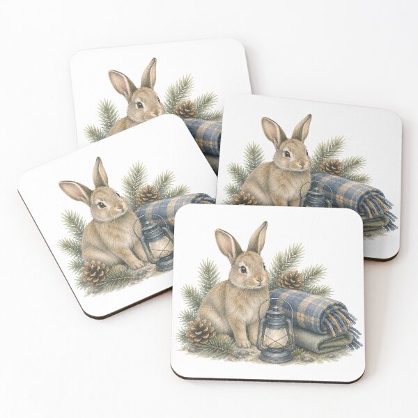 Item preview, Watercolor Woodland Rabbit Cozy Art designed and sold by Wild Whimsy Studio.