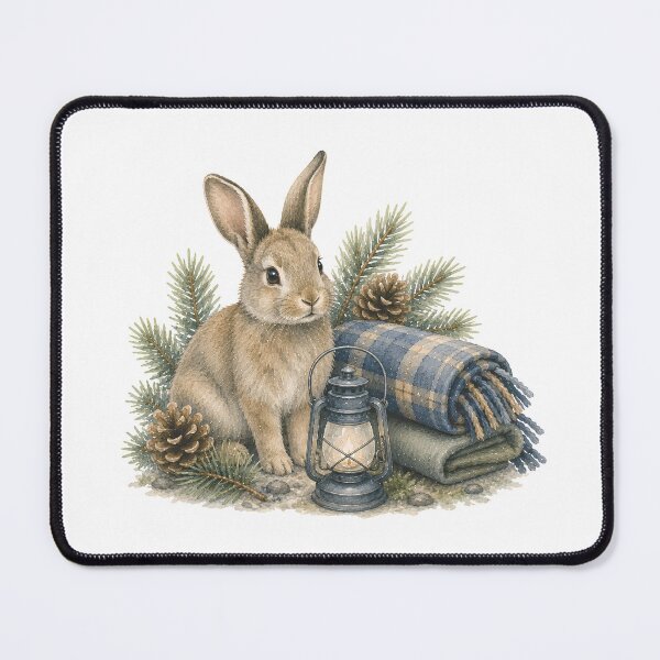 Item preview, Watercolor Woodland Rabbit Cozy Art designed and sold by Wild Whimsy Studio.