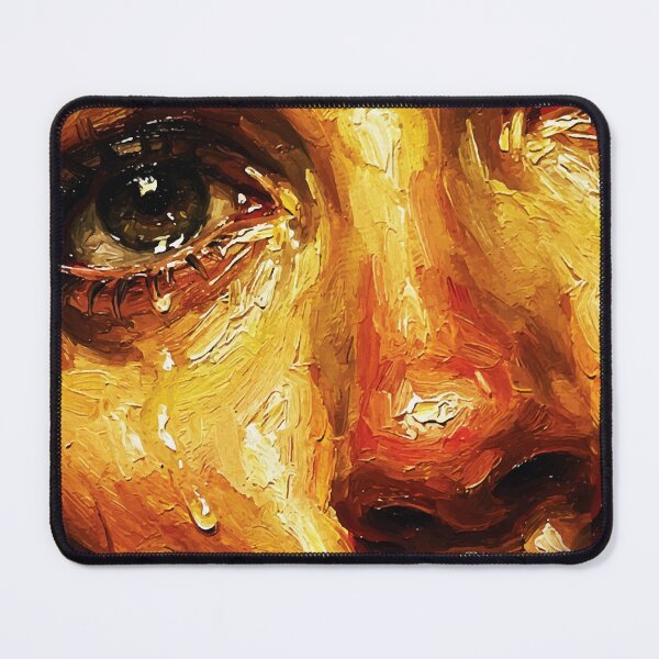 Item preview, Fiery Crying Woman Abstract Portrait Art designed and sold by RamyGallery.