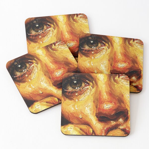 Item preview, Fiery Crying Woman Abstract Portrait Art designed and sold by RamyGallery.
