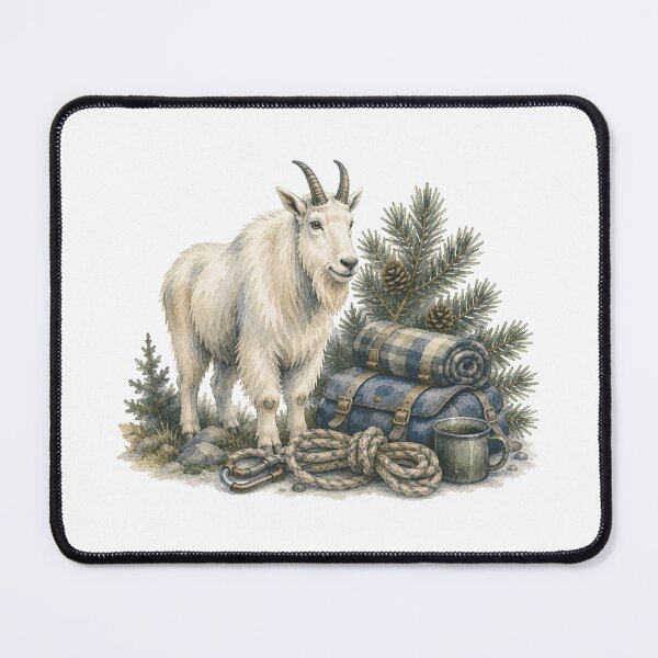 Item preview, Watercolor Mountain Goat Adventure Art designed and sold by Wild Whimsy Studio.