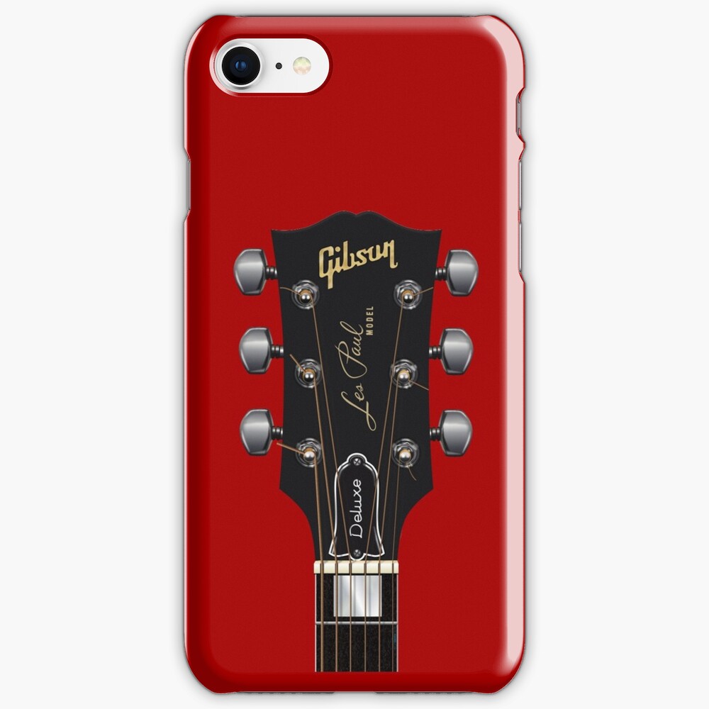 "GUITAR HEADSTOCK ART GIBSON LES PAUL DELUXE" iPhone Case & Cover by