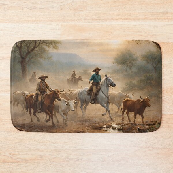 Item preview, Cowboys at Sunset designed and sold by TinCatOutPost.