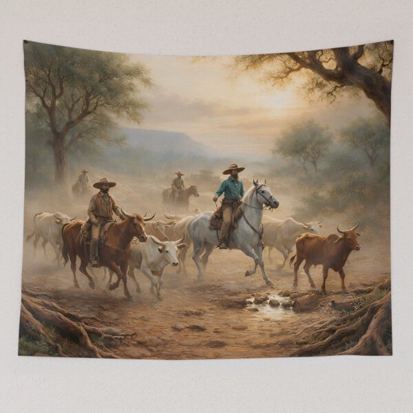 Item preview, Cowboys at Sunset designed and sold by TinCatOutPost.