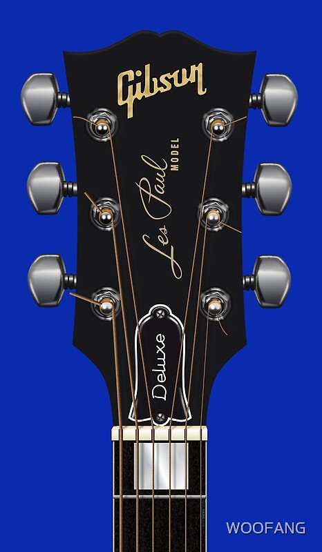 "GUITAR HEADSTOCK ART - GIBSON LES PAUL DELUXE" by WOOFANG | Redbubble