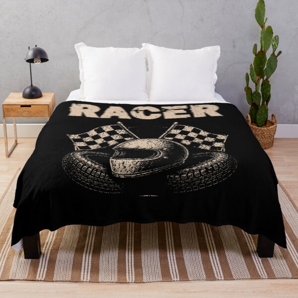 Item preview, Racer Vintage Helmet and Checkered Flags Graphic Track days motorsport fans racing driver pit crew designed and sold by Jt41.