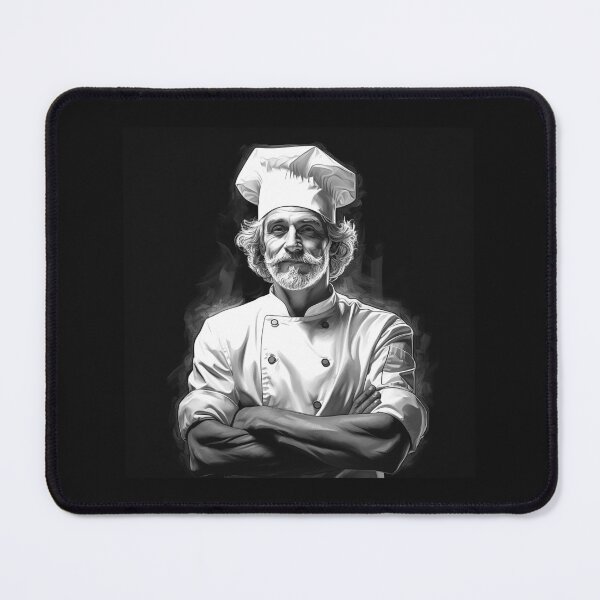 Item preview, Black and White Chef Portrait – Classic Culinary Kitchen Art designed and sold by inkoutninja.