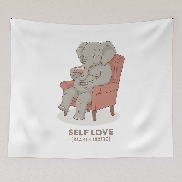 Item preview, Cozy Elephant Drinking Coffee Vintage Illustration designed and sold by Cozy Vintage Animal.