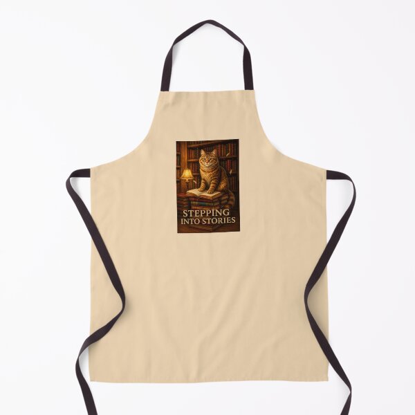 Item preview, Stepping Into Stories – Cozy Library Cat Reading Art designed and sold by Novel Works Studio.