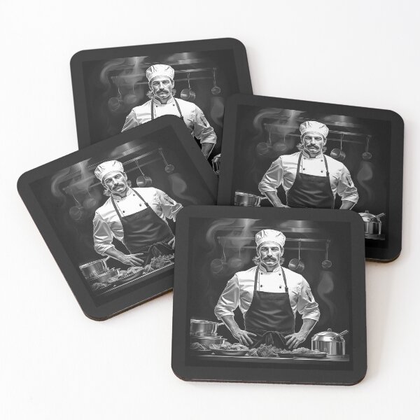 Item preview, Black and White Chef in Kitchen – Professional Culinary Art designed and sold by inkoutninja.