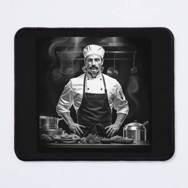 Item preview, Black and White Chef in Kitchen – Professional Culinary Art designed and sold by inkoutninja.