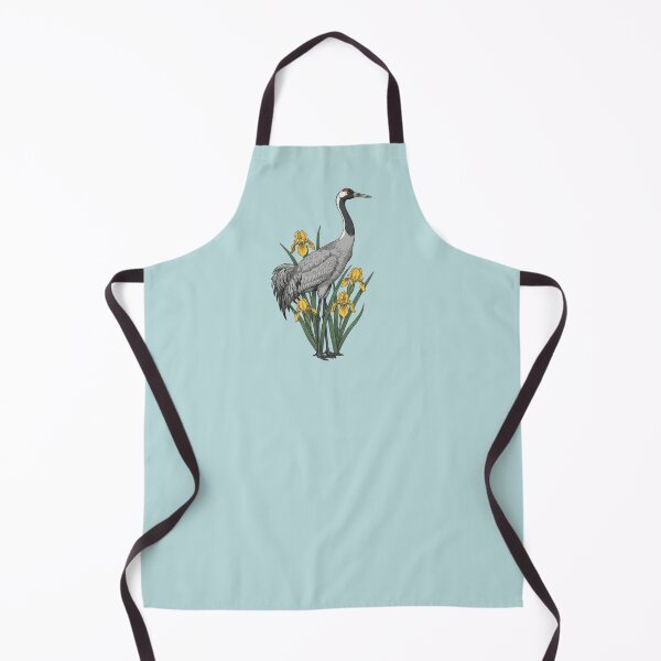 Item preview, Common Crane and Yellow Iris Botanical Illustration designed and sold by BirdsnStuff.