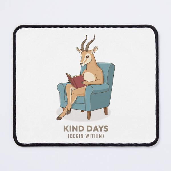 Item preview, Gazelle Reading Book Cozy Vintage Animal Slow Living Illustration designed and sold by Cozy Vintage Animal.