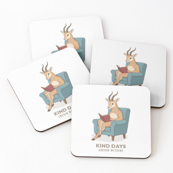 Item preview, Gazelle Reading Book Cozy Vintage Animal Slow Living Illustration designed and sold by Cozy Vintage Animal.