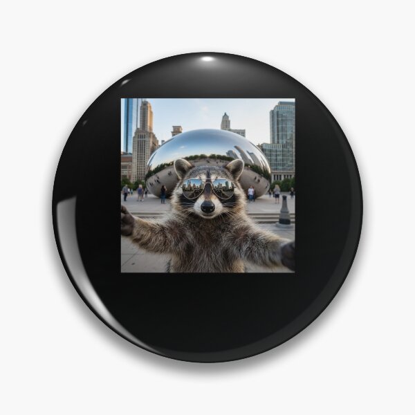 Item preview, Cool Raccoon Selfie Chicago The Bean Sunglasses designed and sold by snowry.