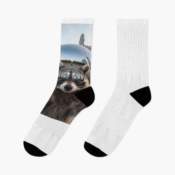 Item preview, Cool Raccoon Selfie Chicago The Bean Sunglasses designed and sold by snowry.