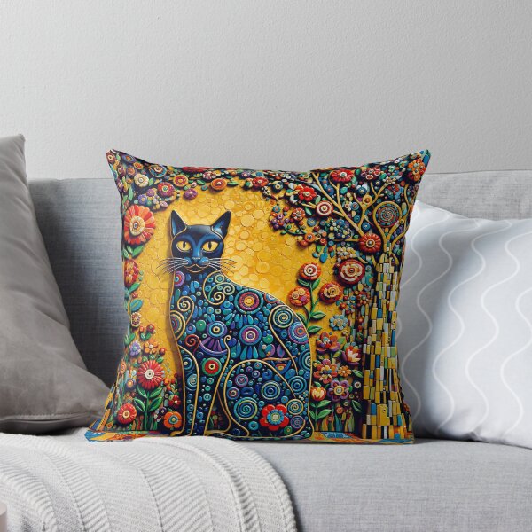 Item preview, Klimt Cat in Flower Garden  designed and sold by Vicky Brago-Mitchell®.
