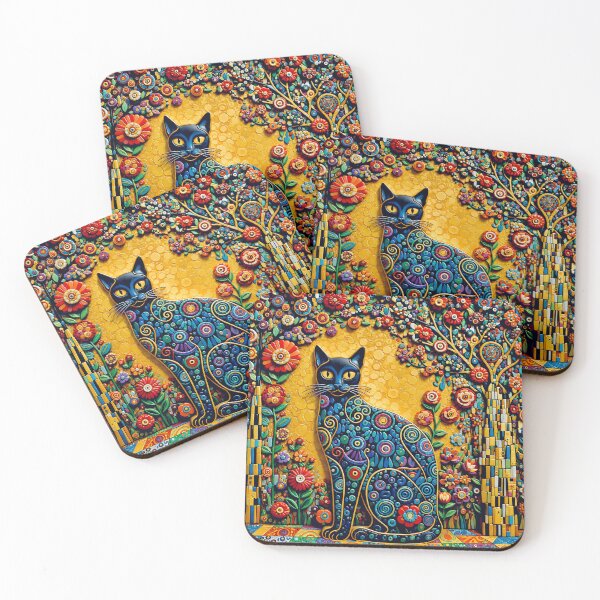 Item preview, Klimt Cat in Flower Garden  designed and sold by Vicky Brago-Mitchell®.