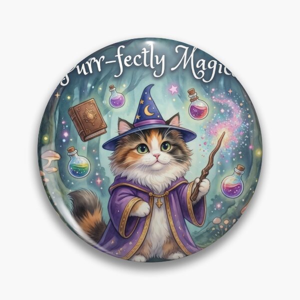 Item preview,  Purr-fectly Magical Wizard Cat Sticker designed and sold by redblink store.
