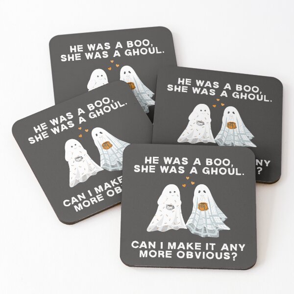 Item preview, He Was a Boo, She Was a Ghoul Cute Ghost Couple designed and sold by GhostlyWorld.