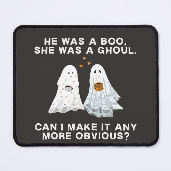 Item preview, He Was a Boo, She Was a Ghoul Cute Ghost Couple designed and sold by GhostlyWorld.