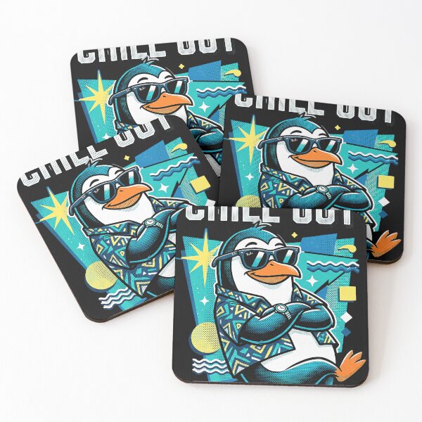 Item preview, Mellow Penguin Tropical Shirt Retro Geometric Art designed and sold by Littermin.