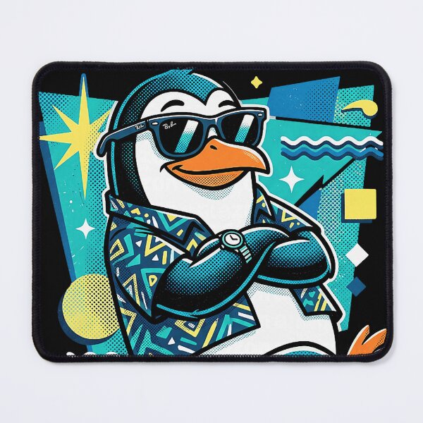 Item preview, Mellow Penguin Tropical Shirt Retro Geometric Art designed and sold by Littermin.