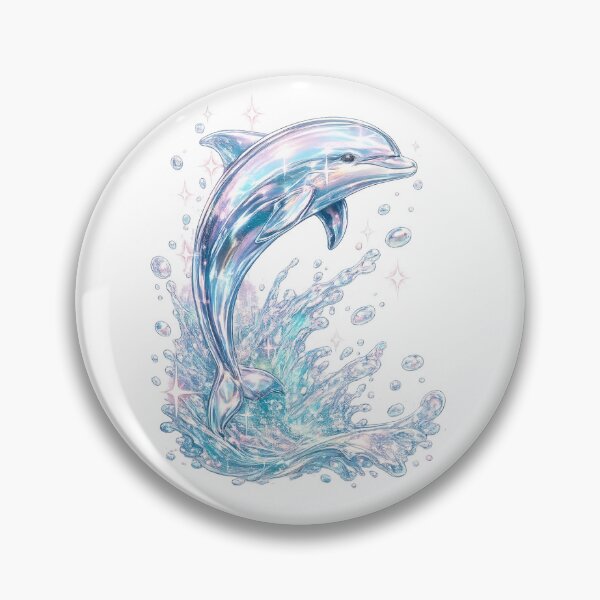 Item preview, Holographic Crystal Dolphin Y2K Tropical Ocean Aesthetic designed and sold by y2ktropical.