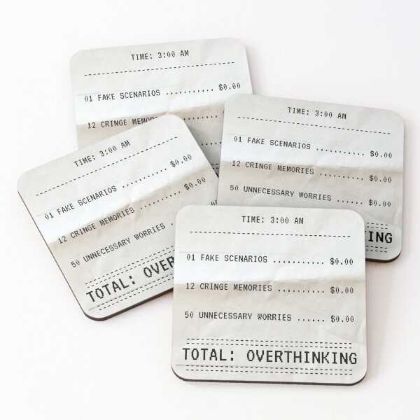 Item preview, Funny Overthinking Receipt Mental Health Aesthetic designed and sold by CarlosOddities.