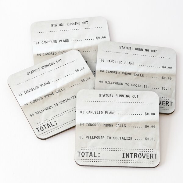 Item preview, Funny Introvert Social Battery Receipt Aesthetic designed and sold by CarlosOddities.