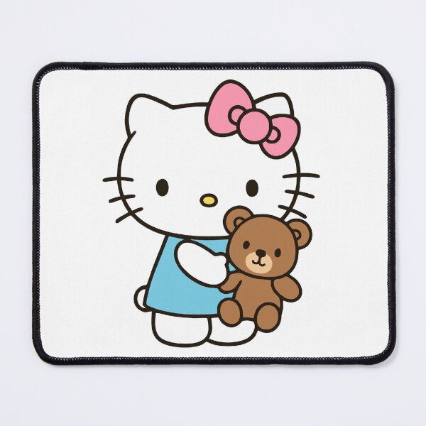 Item preview, Cute Kitty With Teddy Bear | Kawaii Cartoon Pink Aesthetic Design designed and sold by Pinpondesigns.