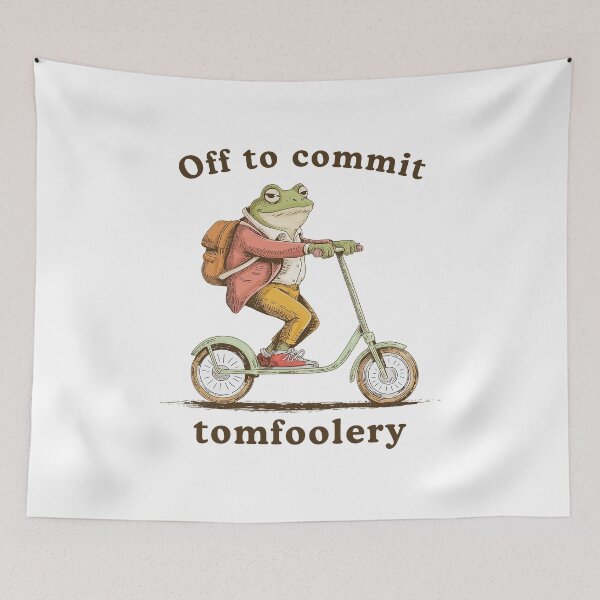 Item preview, Off to Commit Tom Foolery Funny Frog meme designed and sold by suhairee-studio.