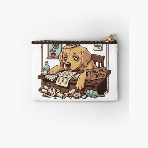 Item preview, Overworked Golden Retriever Desk Wok Life designed and sold by Northern Glow Art.