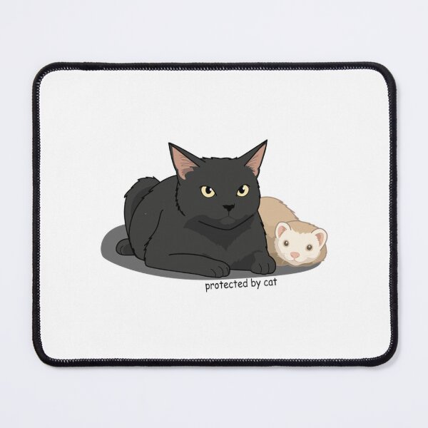 Item preview, Protected By Cat Cute Cat And Ferret Best Friends designed and sold by CoolDanaDesign.