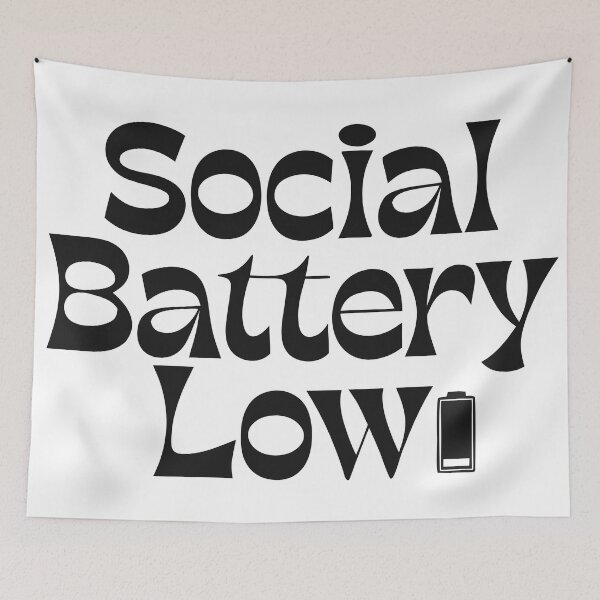 Item preview, Social Battery Low Funny Introvert Quote designed and sold by PnrArtDesign.