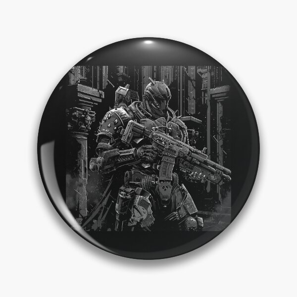 Item preview, Black and White Sci Fi Soldier – Futuristic Cyber Warrior Art designed and sold by inkoutninja.