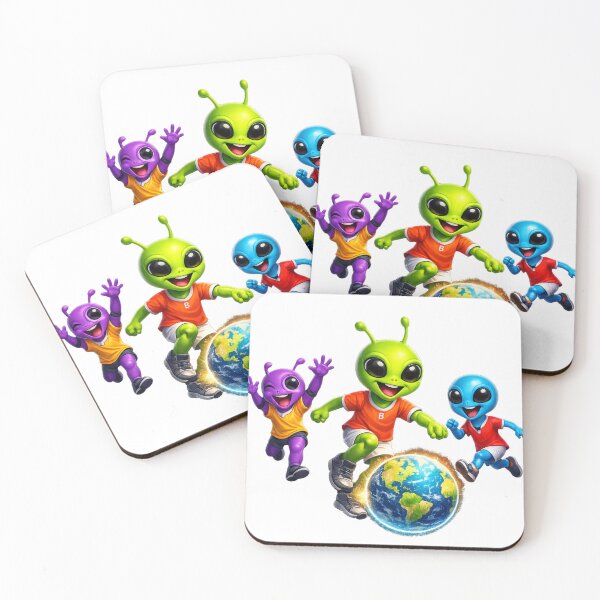 Item preview, Cute Aliens Playing Around Planet Earth  designed and sold by madebysiwa.