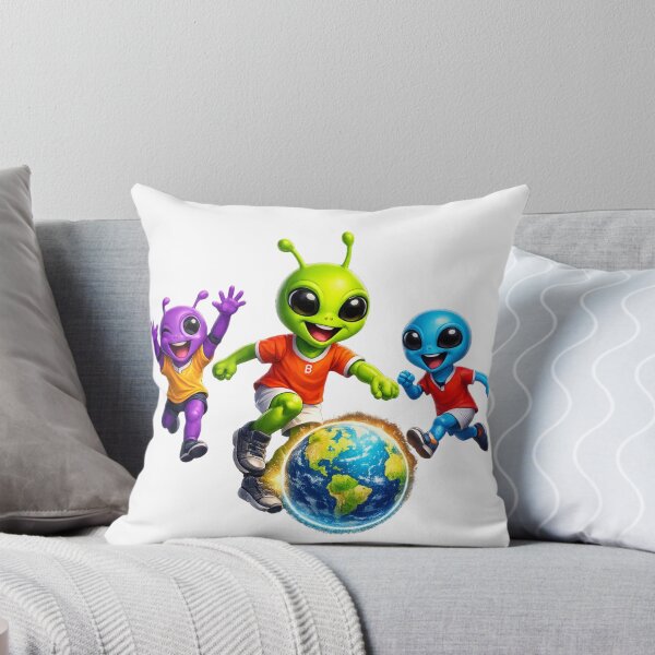 Item preview, Cute Aliens Playing Around Planet Earth  designed and sold by madebysiwa.