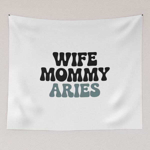 Item preview, Retro Wife Mommy Aries Typography Design designed and sold by Cool-cat-art.
