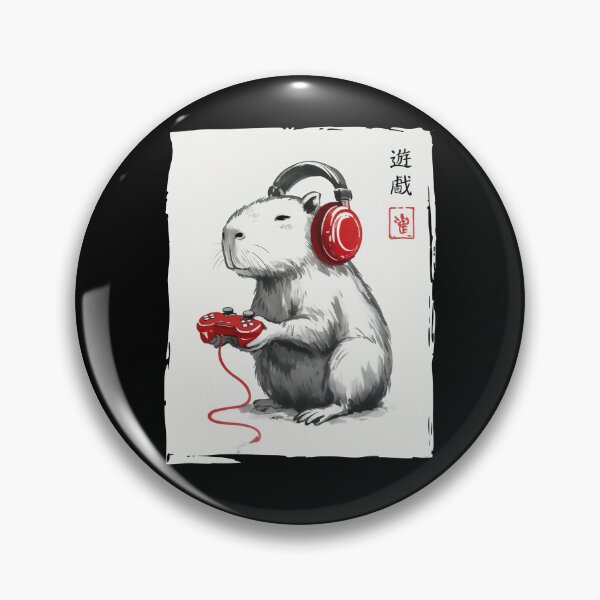 Item preview, Vintage Capybara playing video games Retro Japanese designed and sold by suhairee-studio.
