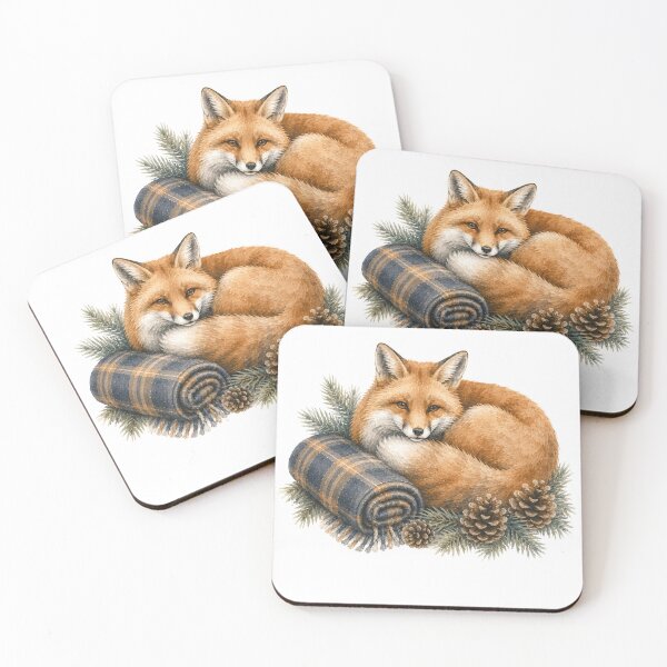Item preview, Watercolor Sleeping Fox Cozy Art designed and sold by Wild Whimsy Studio.