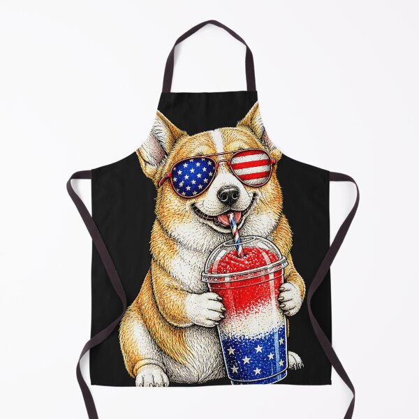 Item preview, Patriotic Corgi Drinking Slushie 4th of July Animal Dog Meme designed and sold by Littermin.